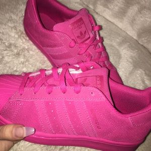 Hot pink suede superstar adidas originals